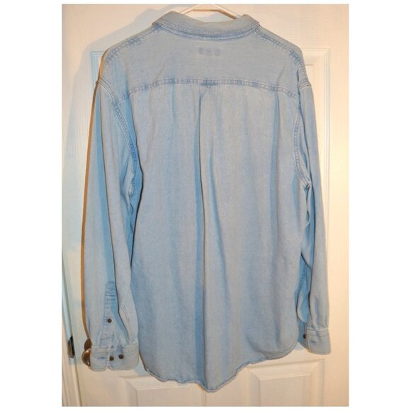 Croft & Barrow Men's Size L Long Sleeve Shirt Light Blue Button Down Collar - Picture 3 of 3